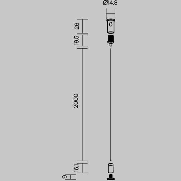 Тросовый подвес (Чёрный, 2 м), ALM-P-B-2000 642045