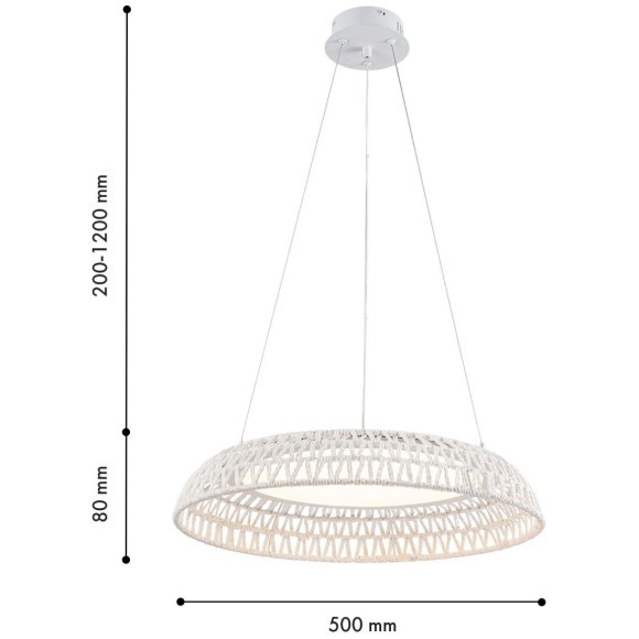 4751-5P, Подвесная люстра, D500xH200/1300, LEDx20W, 1200LM, 3000K, included