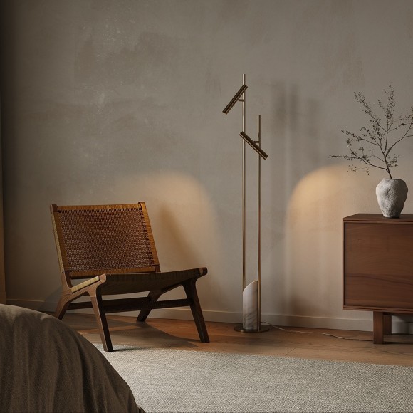 MOD460FL-L6BS3K Торшер с основанием из мрамора и латунного металла, независимый выкл. на каждом плафоне, 6Вт 250Лм 3000К CRI80 180° Maytoni Trust MOD460FL-L6BS3K Торшер с основанием из мрамора и латунного металла, независимый выкл. на каждом плафоне, 6Вт 250Лм 3000К CRI80 180° Maytoni Trust