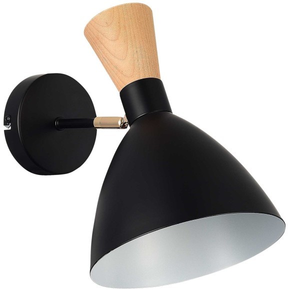 SLE1256-401-01 Светильник настенный Черный/Черный, Светлое дерево, Золотистый E14 1*40W VISTA