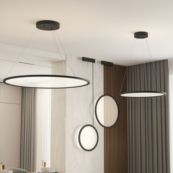 DK6607-BK Подвесной светодиодный SMART светильник 35Вт 2700-6000K управление пульт Д/У (в комплекте) или телефоном DENKIRS VEIL