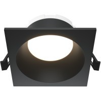 DL126-GX53-SQ-B Квадратный черный встраиваемый влагозащищенный светильник под сменную лампу GX53 IP44 Maytoni Share