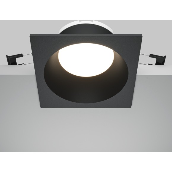 DL126-GX53-SQ-B Квадратный черный встраиваемый влагозащищенный светильник под сменную лампу GX53 IP44 Maytoni Share