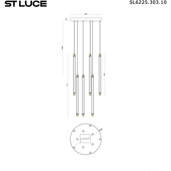 SL6225.303.10 Светильник подвесной ST-Luce Латунь/Терракотовый, Белый LED 10*6,5W 3000K BRICK SL6225.303.10 Светильник подвесной ST-Luce Латунь/Терракотовый, Белый LED 10*6,5W 3000K BRICK