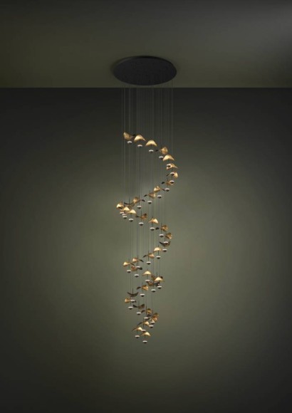 390437 DRACERA Светодиодный диммируемый подвесной светильник LED 72Вт 8800Лм 3000K сталь черный золотой 390437 DRACERA Светодиодный диммируемый подвесной светильник LED 72Вт 8800Лм 3000K сталь черный золотой