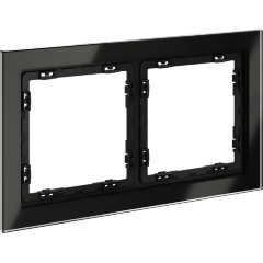 VLS110208 Рамка стеклянная для электрических изделий VOLTUM серии S70 на 2 поста черного цвета из стекла VLS110208 Рамка стеклянная для электрических изделий VOLTUM серии S70 на 2 поста черного цвета из стекла