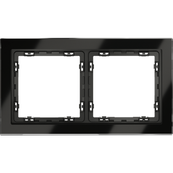 VLS110208 Рамка стеклянная для электрических изделий VOLTUM серии S70 на 2 поста черного цвета из стекла VLS110208 Рамка стеклянная для электрических изделий VOLTUM серии S70 на 2 поста черного цвета из стекла