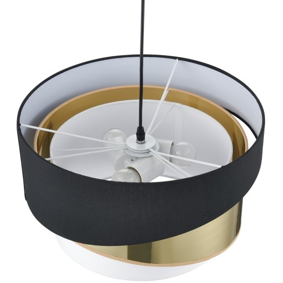 8041/3 MODERNI LN24 никель/черный/золото/белый, металл/текстиль Подвесной светильник Е27 3*60W 220V INDIRA