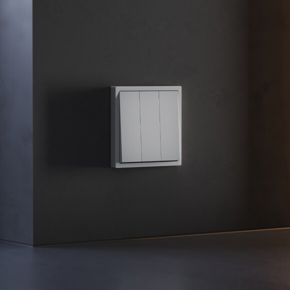 VLS000516 Клавиши для выключателя и переключателя трехклавишного серого цвета VOLTUM S70 (серый)