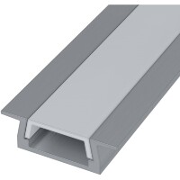 ST Luce ST017.129.02 Встраиваемый алюминиевый 2м профиль с фланцем (кромкой), для светодиодной ленты, размер 2000x22x7мм. В комплекте: рассеиватель 2м; заглушки 2шт; монтажная скоба 4шт