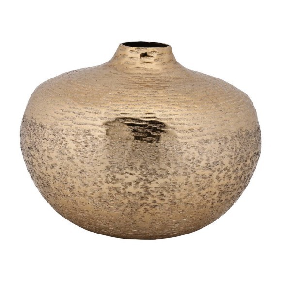 421341 KURASHIKI Ваза декоративная напольная металл брашированное золото H230 Ø300