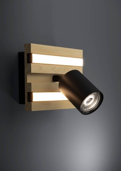 390521 GESTEIRA Светодиодное бра 8Вт 660Лм 3000К дерево металл черный коричневый