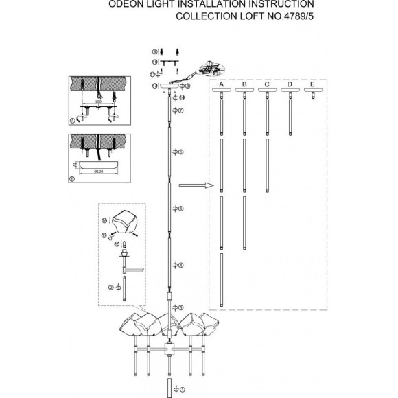 Бра Odeon Light 4789/1W STONO под лампу 1xG9 1*40W
