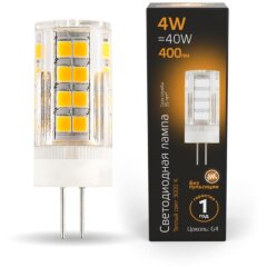 107307104 Лампа Gauss G4 AC185-265V 4W 400lm 2700K керамика LED 1/10/200