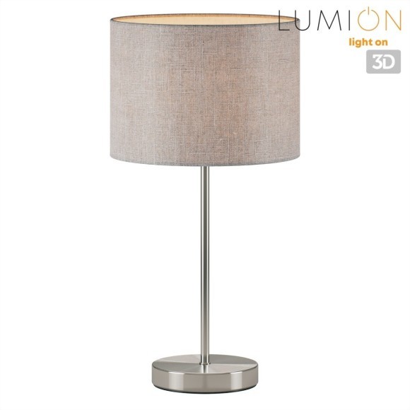 8251/1T MODERNI LN25 000  никель/серый, металл/текстиль Настольная лампа Е27 60W 220V NIKKI