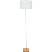 Arte Lamp CHARLIE A5071PN-1SS Напольный светильник, торшер с плафоном из искусственной шерсти и основанием из натурального дерева, диаметр плафона 35см, общая высота 150см, лампа Е27 1шт макс 40Вт 220В, выкл. на проводе в розетку