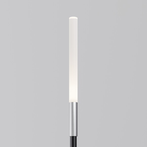 Maytoni Flare S O524FL-L2PT3K Ландшафтный светодиодный светильник столбик 80 см, диаметр 1 см, окантовка платина, основание металл алюминий черный, плафон акрил, монтаж в грунт LED 2.4Вт 3000K 115Лм IP65 360° 24V