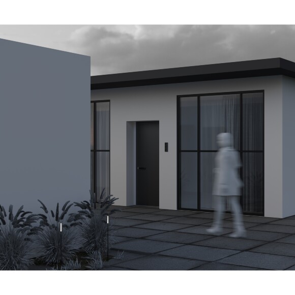 Maytoni Flare S O524FL-L2PT3K Ландшафтный светодиодный светильник столбик 80 см, диаметр 1 см, окантовка платина, основание металл алюминий черный, плафон акрил, монтаж в грунт LED 2.4Вт 3000K 115Лм IP65 360° 24V