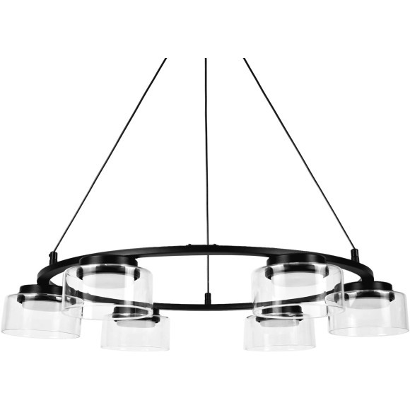 Люстра подвесная с черным основанием и прозрачными плафонами, 6 ламп GX53 (нет в комплекте) Lightstar Fico II 740167