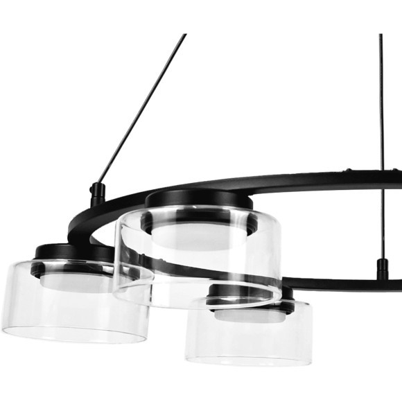 Люстра подвесная с черным основанием и прозрачными плафонами, 6 ламп GX53 (нет в комплекте) Lightstar Fico II 740167