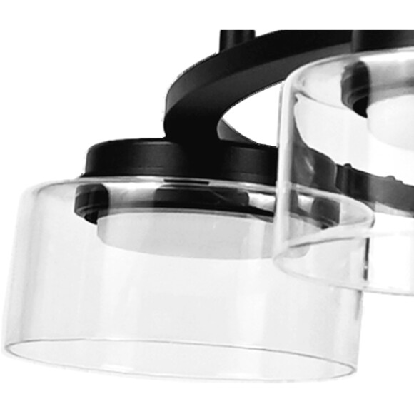 Люстра подвесная с черным основанием и прозрачными плафонами, 6 ламп GX53 (нет в комплекте) Lightstar Fico II 740167