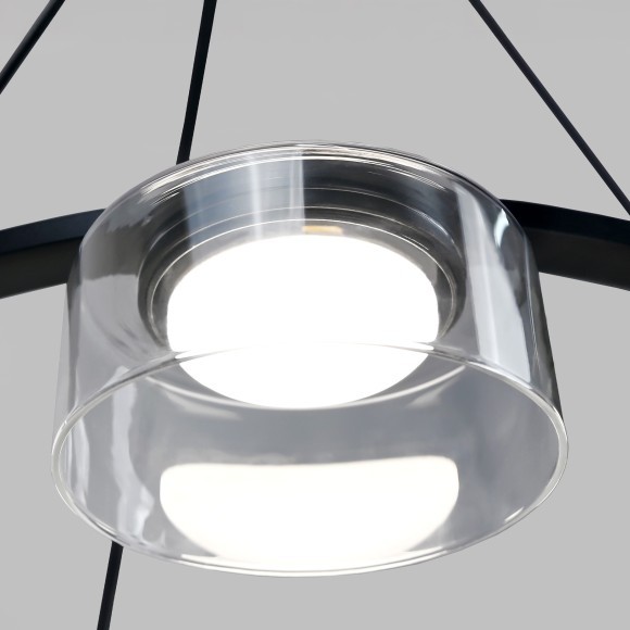 Люстра подвесная с черным основанием и прозрачными плафонами, 6 ламп GX53 (нет в комплекте) Lightstar Fico II 740167