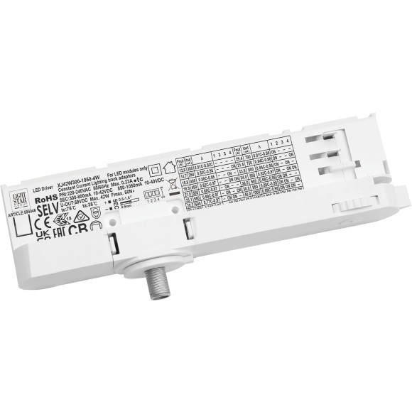 Адаптер с драйвером с DIP-switch для трековой системы QUATTRO Quattro Lightstar 594046 Адаптер с драйвером с DIP-switch для трековой системы QUATTRO Quattro Lightstar 594046