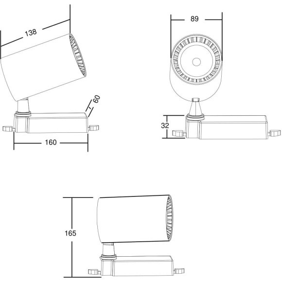 Однофазный двужильный светодиодный трековый светильник Maytoni Unity TR029-3-20W3K-B Vuoro 3000К 1800Лм CRI80+ 24° 18Вт