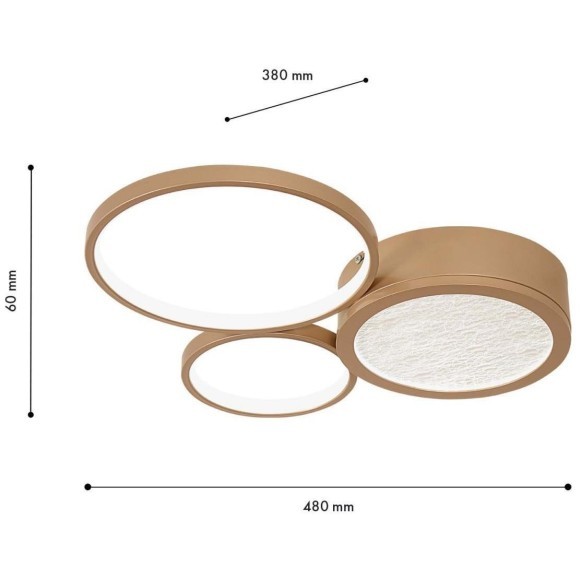 4681-3C, потолочный светильник, L560xW450xH70, LEDx65W/35W/35W, 4160/2100/2070LM, 4000/6500/3500K, included, remote control