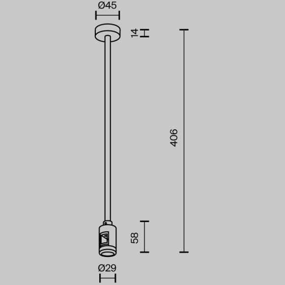 Крепление потолочное Medium одинарное Maytoni Flarity платина TRA158C-SL1-PT