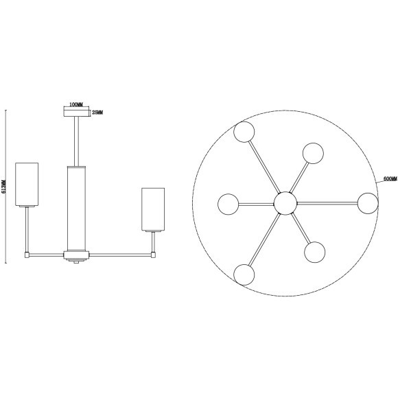 Люстра на штанге Freya FR5184PL-06CH Agnes под лампы 6xE14 60W