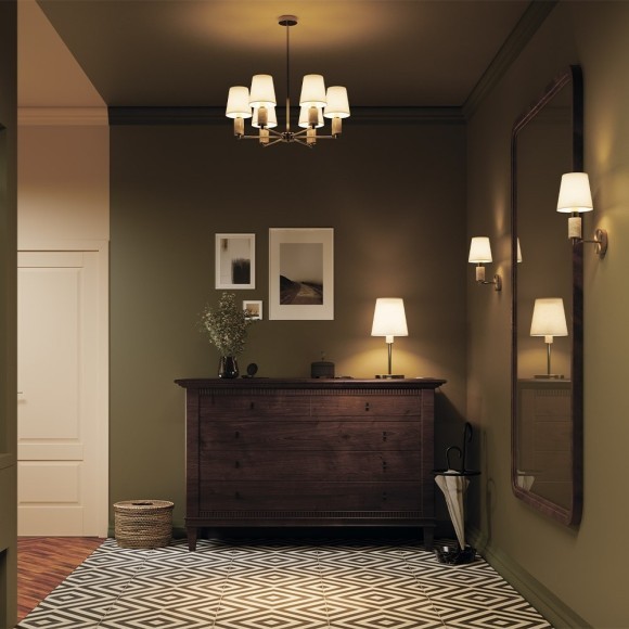 Люстра на штанге с благородным серым мрамором Maytoni MOD483PL-06BS