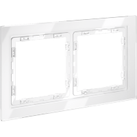VLS110201 Рамка стеклянная для электрических изделий VOLTUM серии S70 на 2 поста белого цвета из стекла