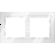 VLS110201 Рамка стеклянная для электрических изделий VOLTUM серии S70 на 2 поста белого цвета из стекла