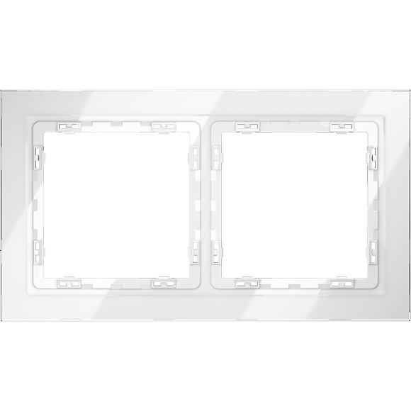 VLS110201 Рамка стеклянная для электрических изделий VOLTUM серии S70 на 2 поста белого цвета из стекла