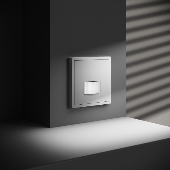 VLS070502 Датчик движения встраиваемый белого матового цвета. Расстояние до 9 м, угол до 120°, мощность 500 Ватт VOLTUM S70 (белый матовый)