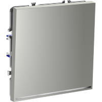 VLS010405 Проходной выключатель (переключатель) встраиваемый одноклавишный с подсветкой 10 ампер (2200 Ватт) стального цвета VOLTUM S70 (сталь)