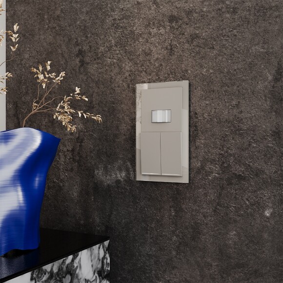 VLS110203 Рамка стеклянная для электрических изделий VOLTUM серии S70 на 2 поста кашемирового цвета из стекла