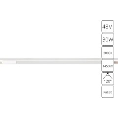 A7285PL-1WH Трековый магнитный светодиодный светильник Arte Lamp Optima CRI90+ 3000К 1450Лм 120° 30Вт A7285PL-1WH Трековый магнитный светодиодный светильник Arte Lamp Optima CRI90+ 3000К 1450Лм 120° 30Вт