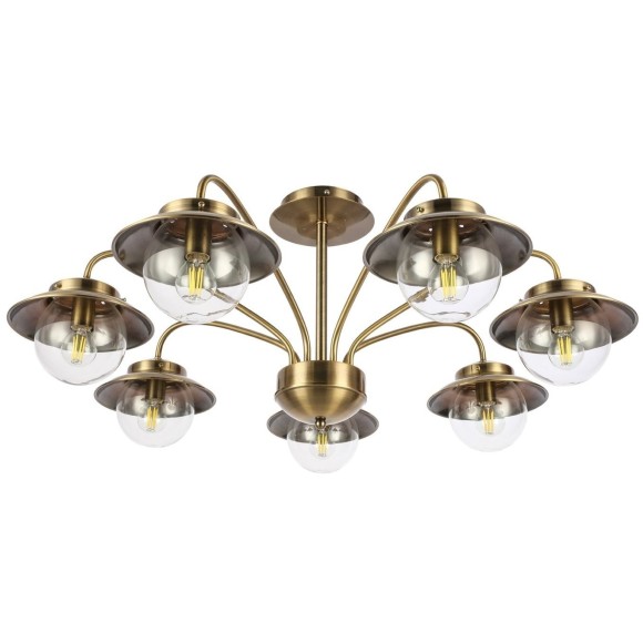 SLE110102-07 Светильник потолочный Античная бронза/Прозрачный E14 7*40W GARONNI SLE110102-07 Светильник потолочный Античная бронза/Прозрачный E14 7*40W GARONNI