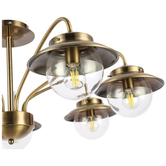 SLE110102-07 Светильник потолочный Античная бронза/Прозрачный E14 7*40W GARONNI SLE110102-07 Светильник потолочный Античная бронза/Прозрачный E14 7*40W GARONNI