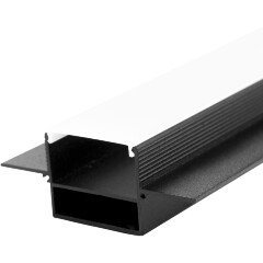 ST Luce ST037.429.02 Профиль 2м для световой линии встраиваемый в ГКЛ потолок, черный алюминиевый 2000x83x32мм, под светодиодную ленту LED скрытый монтаж IP20