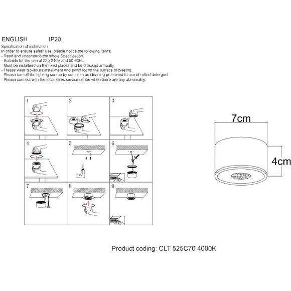 Светильник потолочный Crystal Lux CLT 525C70 BL 4000K Светильник потолочный Crystal Lux CLT 525C70 BL 4000K