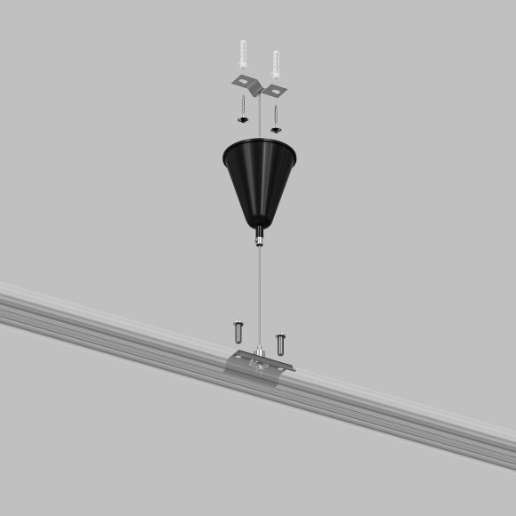 Подвес 1шт, 1.5м, для накладных однофазных шинопроводов Denkirs TR1105-BK