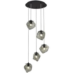 SL1175.403.05 Светильник подвесной ST-Luce Черный/Серо-зеленый E14 5*40W PORTICI