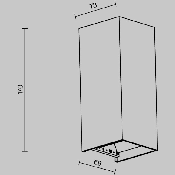 Maytoni Drape O525WL-L10B3K Уличный настенный прямоугольный светодиодный фасадный светильник-бра высотой 17 см, стиль минимализм, свет вверх-вниз, металл черный алюминий, LED 10Вт 3000K 550Лм CRI80 80° 220В IP65 -40...+50°C