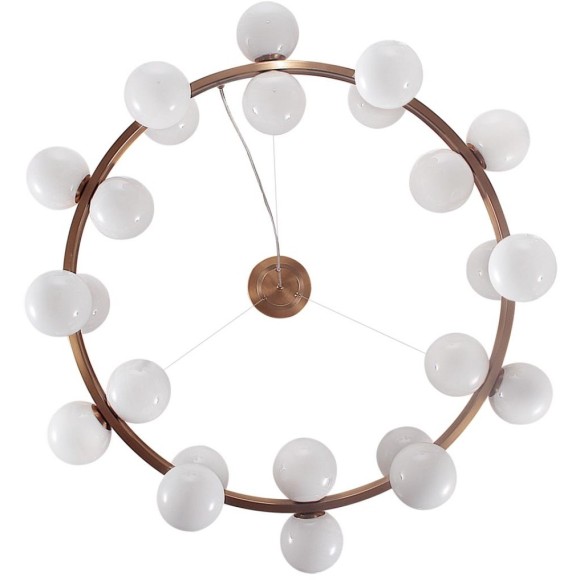 7109/24 Подвесная люстра 90см латунным металлом и стеклянными плафонами, 24 лампы G9 макс 5Вт ODEON LIGHT MAGIA