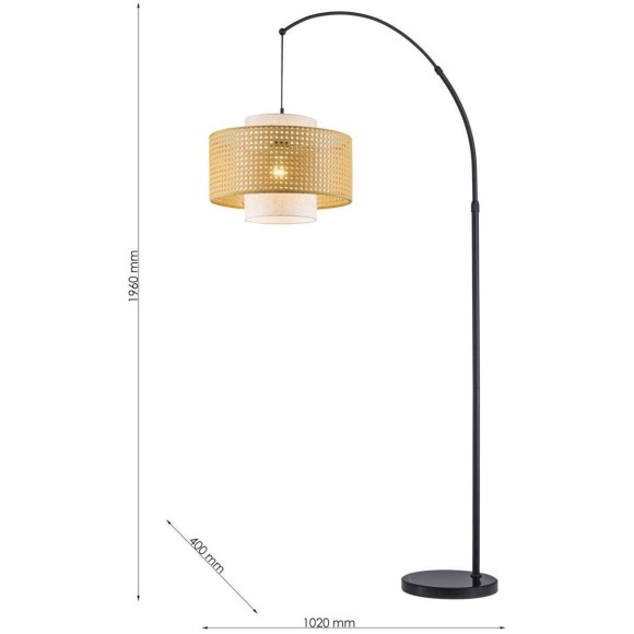 4768-1F, напольный светильник, L1020xW400xH1960, 1xE27x40W, excluded