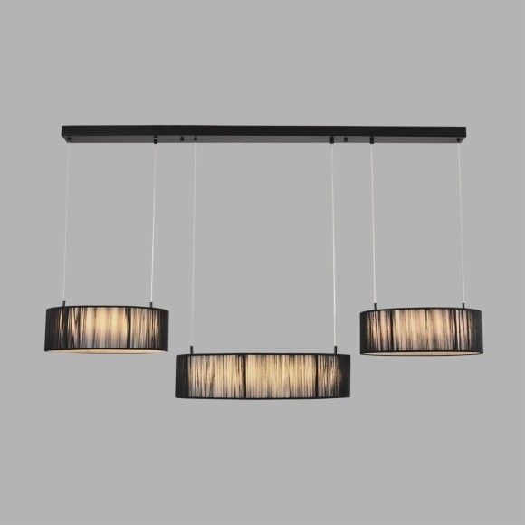 8371/70L Подвесная люстра с 3 тканевым плафонами-кольцами диаметром 35;50;35см и ступенчатым перекл. цветовой температуры 70Вт 3144Лм 3000;4000;6000K CRI80 220V Lumion KAVA