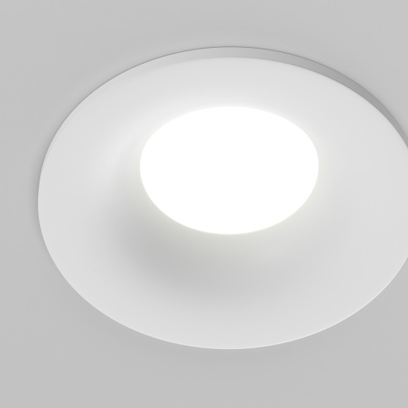 DL027-GU10-W Круглый белый встраиваемый влагозащищенный светильник под сменную лампу GU10 Maytoni SLIM